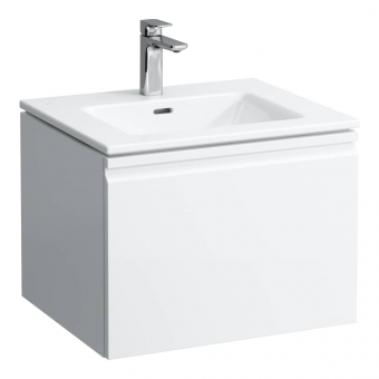 Spintelė su praustuvu Laufen PRO S 600x500x460 mm, 2 stalčiai (išorinis ir vidinis), spintelės spalva - balta blizgi 